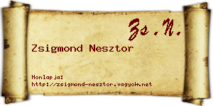 Zsigmond Nesztor névjegykártya